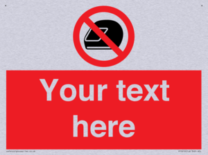 Custom No Motorcycle Helmets Sign